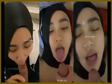 Jilbab Cantik Imut Doyan Nyepong Kena Crot Di Muka poster